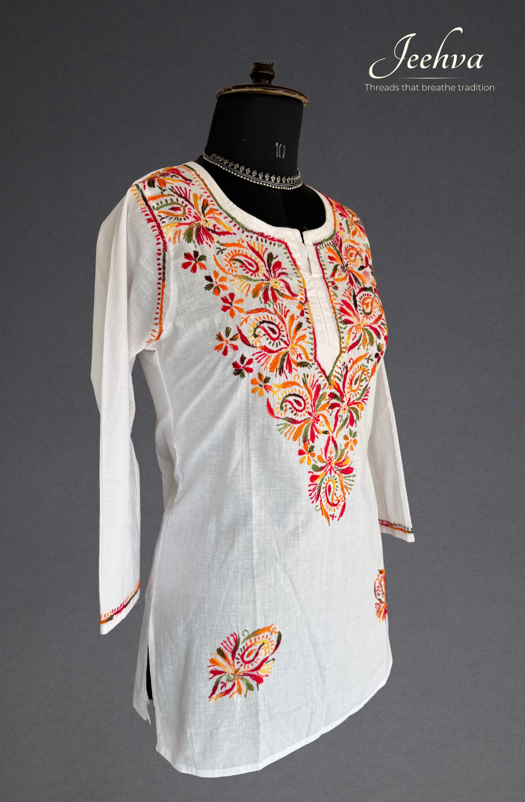 Multi-Thread Chikankari Short Kurti