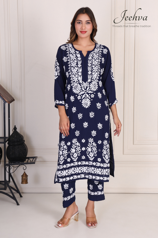 Modal Chikankari Pant-Set