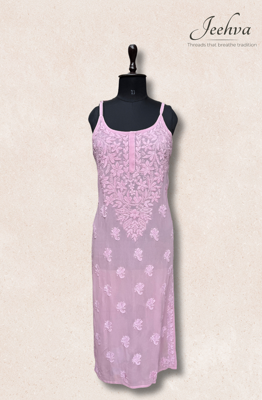 Viscose Chikankari Adjustable Strap Kurti – Breezy Elegance