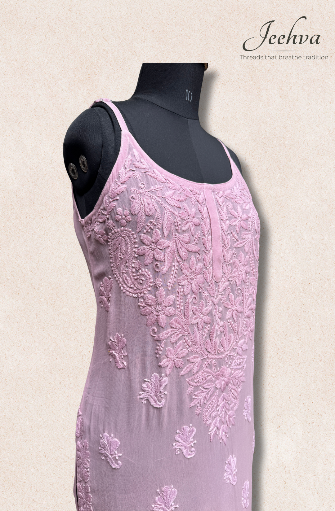 Viscose Chikankari Adjustable Strap Kurti – Breezy Elegance