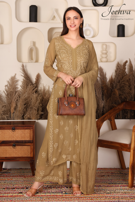 Viscose Kurta-Palazzo Set with Dupatta