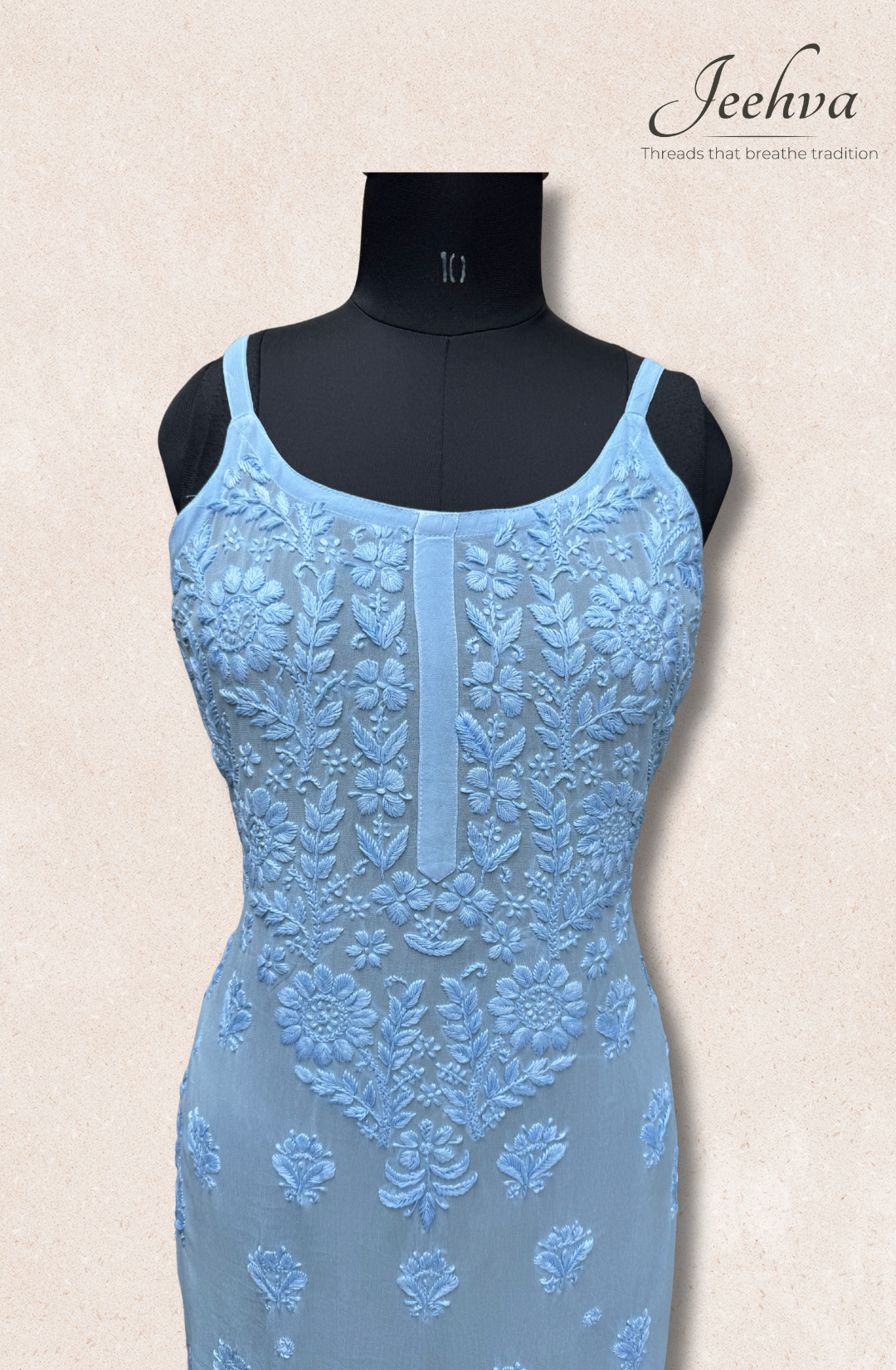 Viscose Chikankari Adjustable Strap Kurti – Breezy Elegance