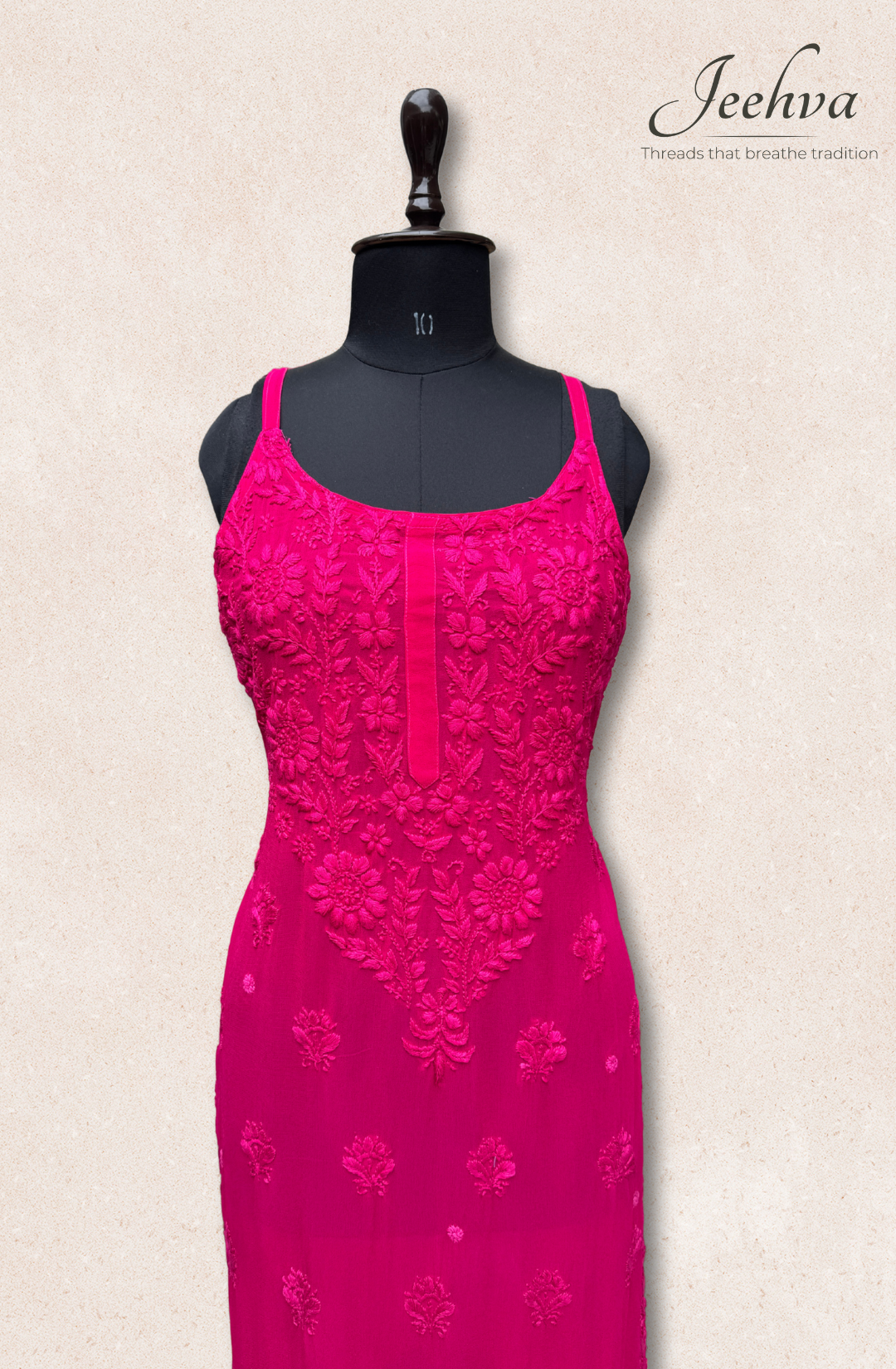 Viscose Chikankari Adjustable Strap Kurti – Breezy Elegance