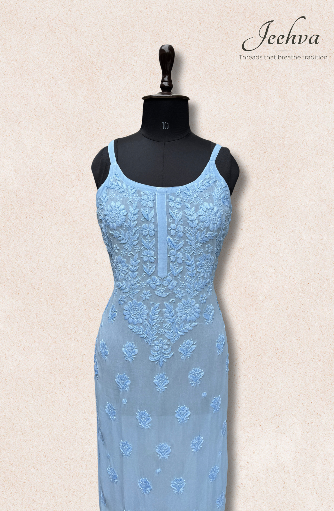 Viscose Chikankari Adjustable Strap Kurti – Breezy Elegance