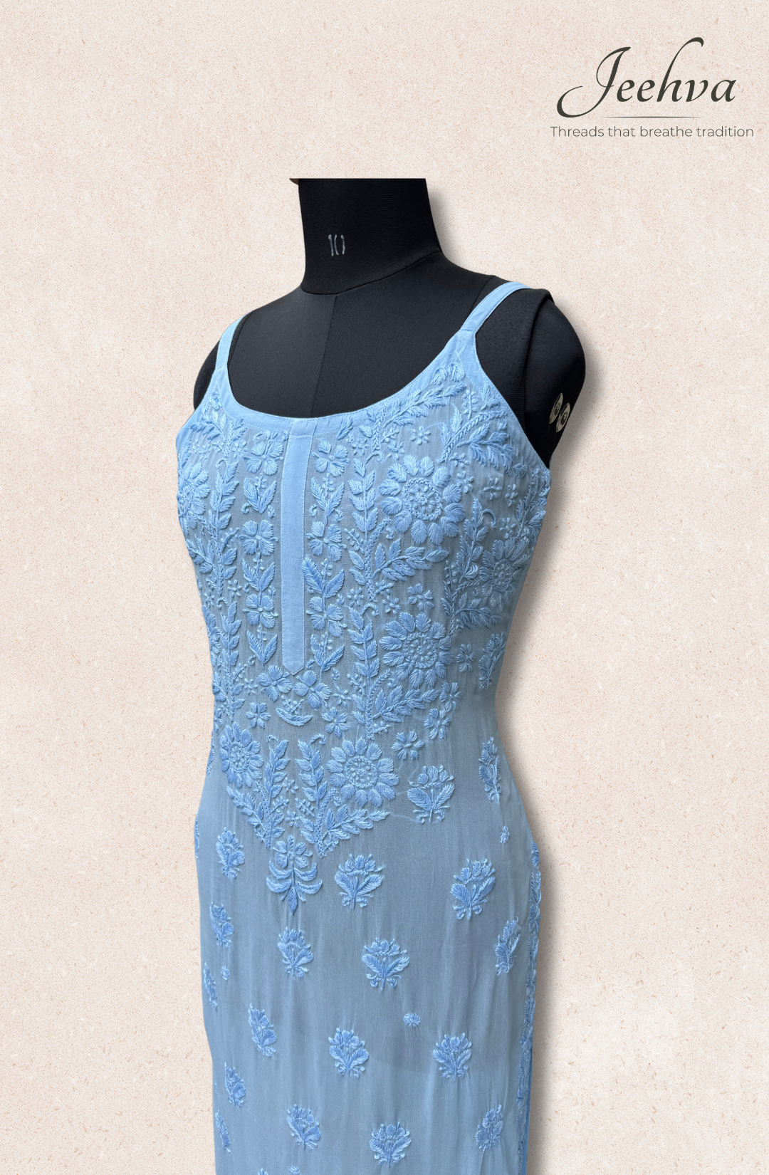 Viscose Chikankari Adjustable Strap Kurti – Breezy Elegance