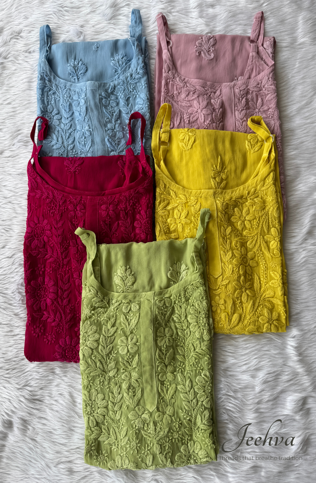 Viscose Chikankari Adjustable Strap Kurti – Breezy Elegance