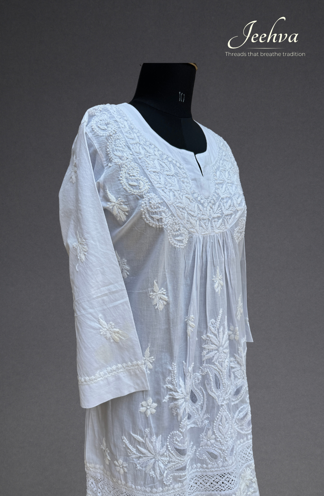 Mid-Length Umbrella Cotton Kurti – Elegance in Motion