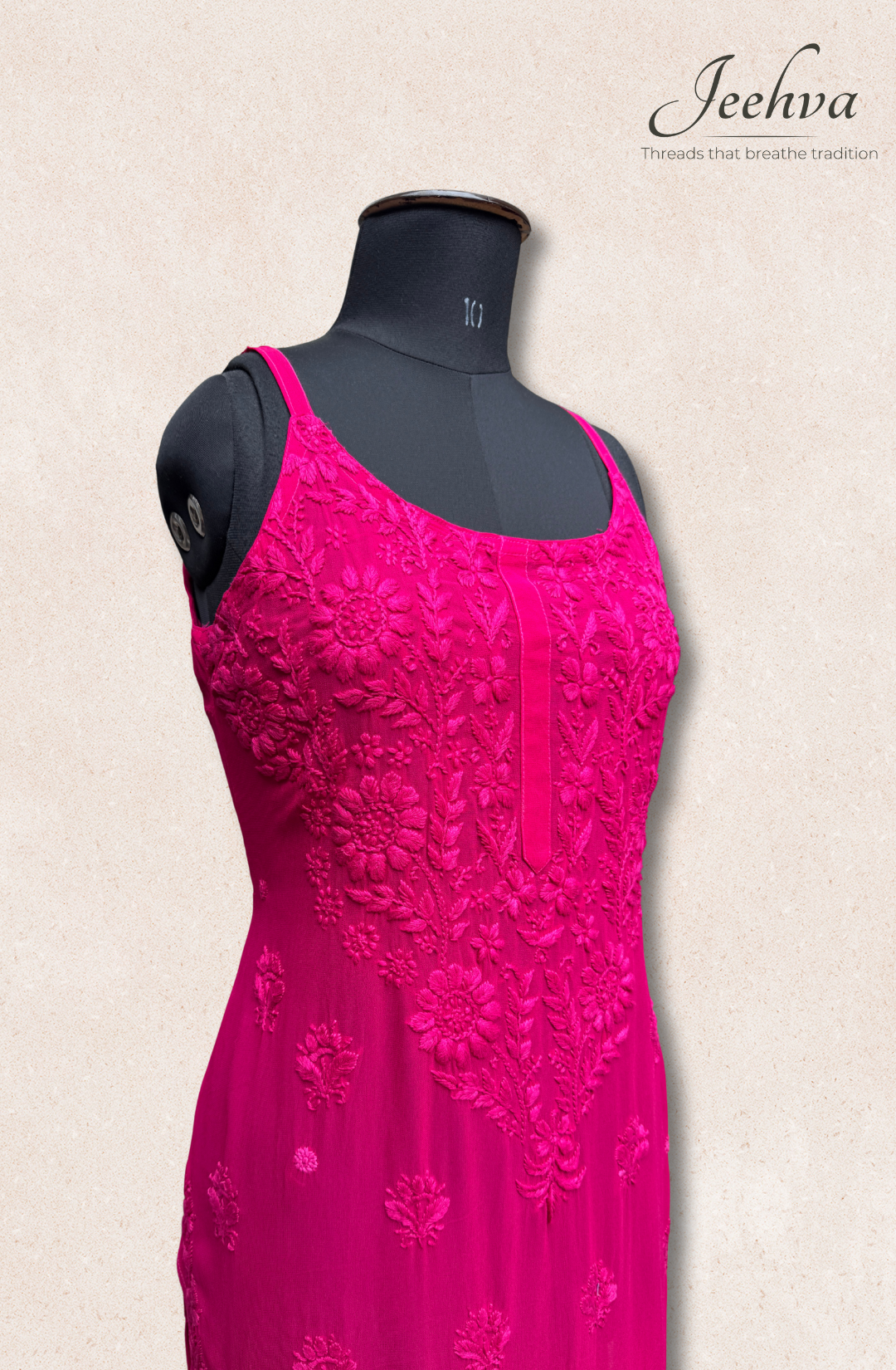Viscose Chikankari Adjustable Strap Kurti – Breezy Elegance