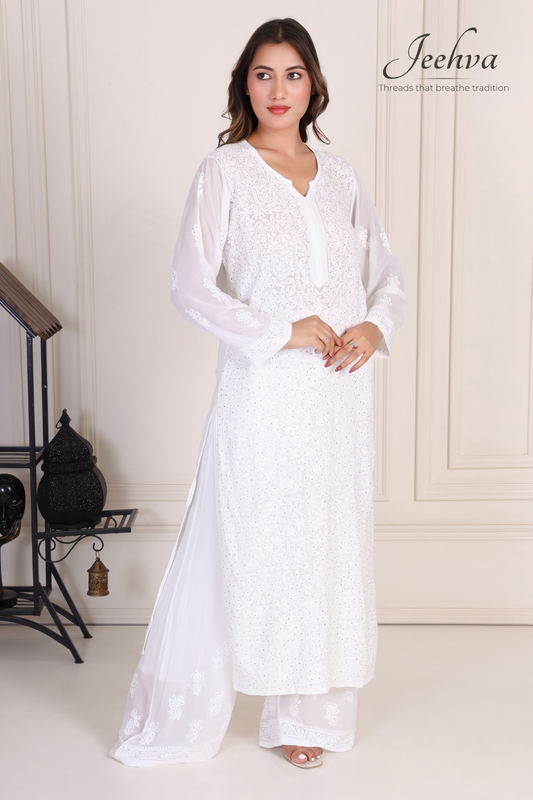 Viscose Palazzo Set – Handcrafted Mukaish Jaal Embroidery