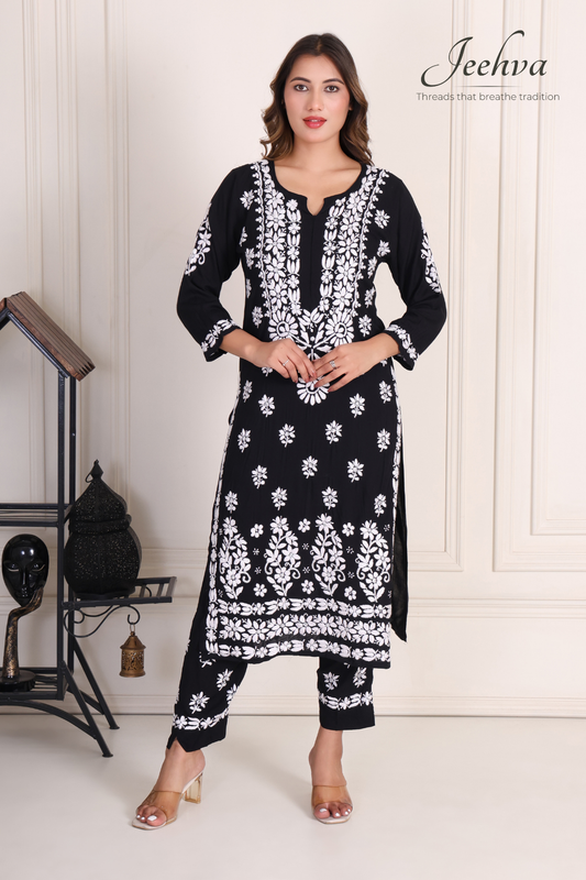 Modal Chikankari Pant-Set