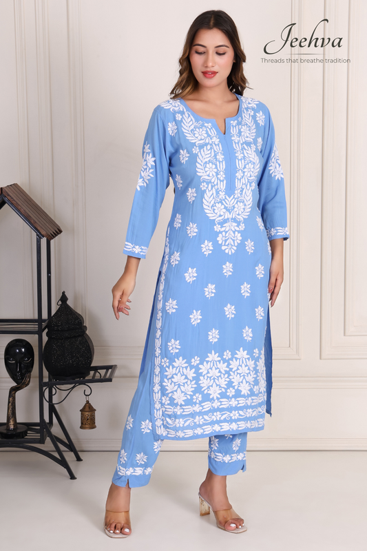 Modal Chikankari Pant-Set