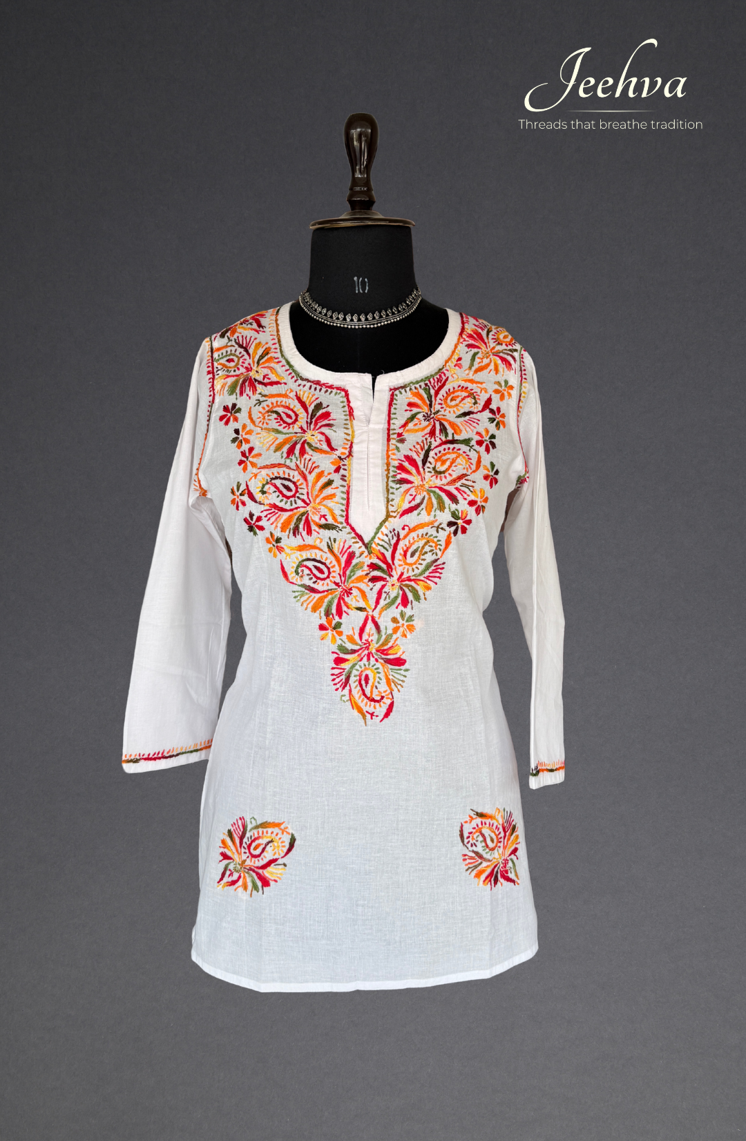 Multi-Thread Chikankari Short Kurti