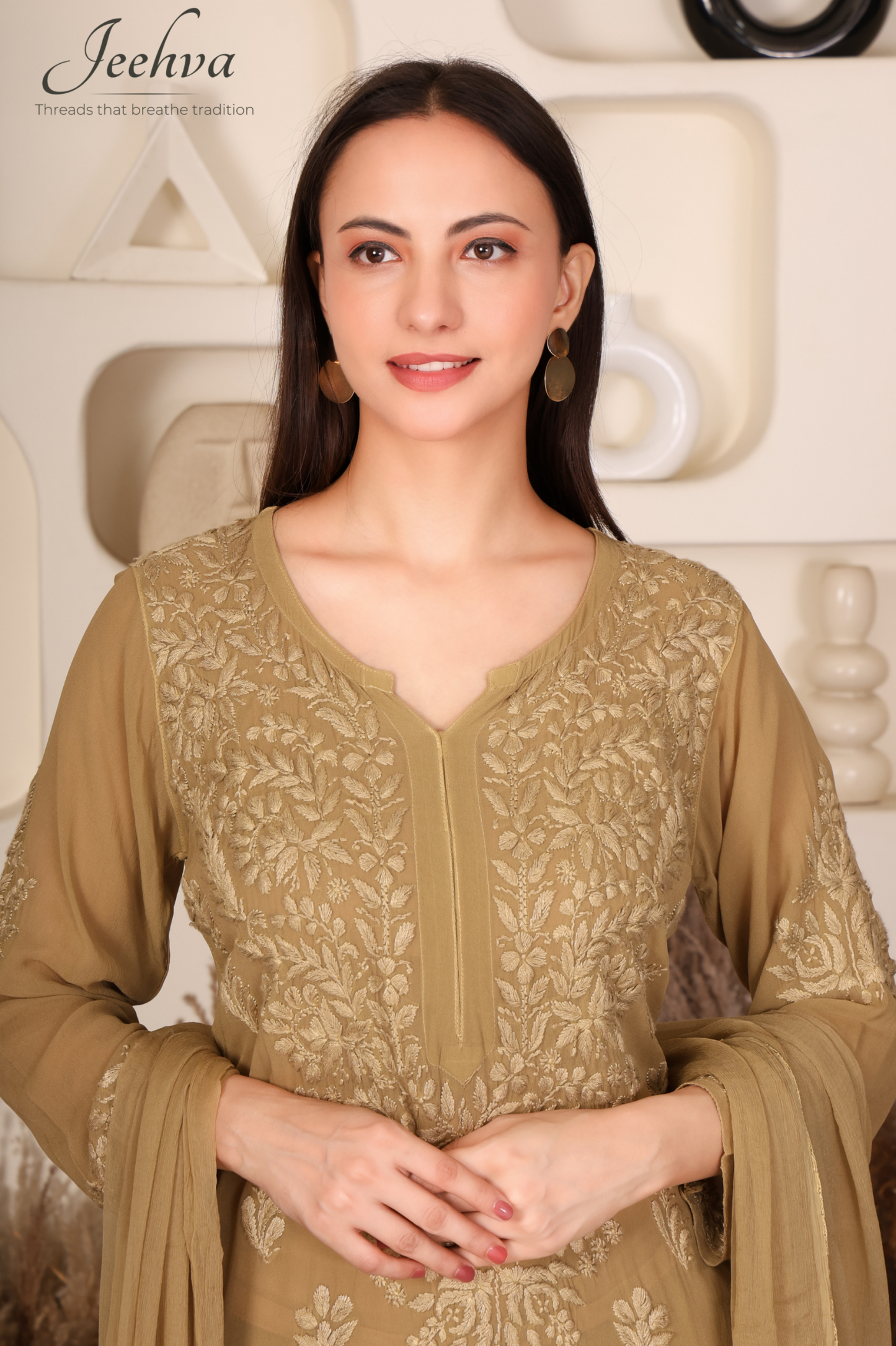 Viscose Kurta-Palazzo Set with Dupatta