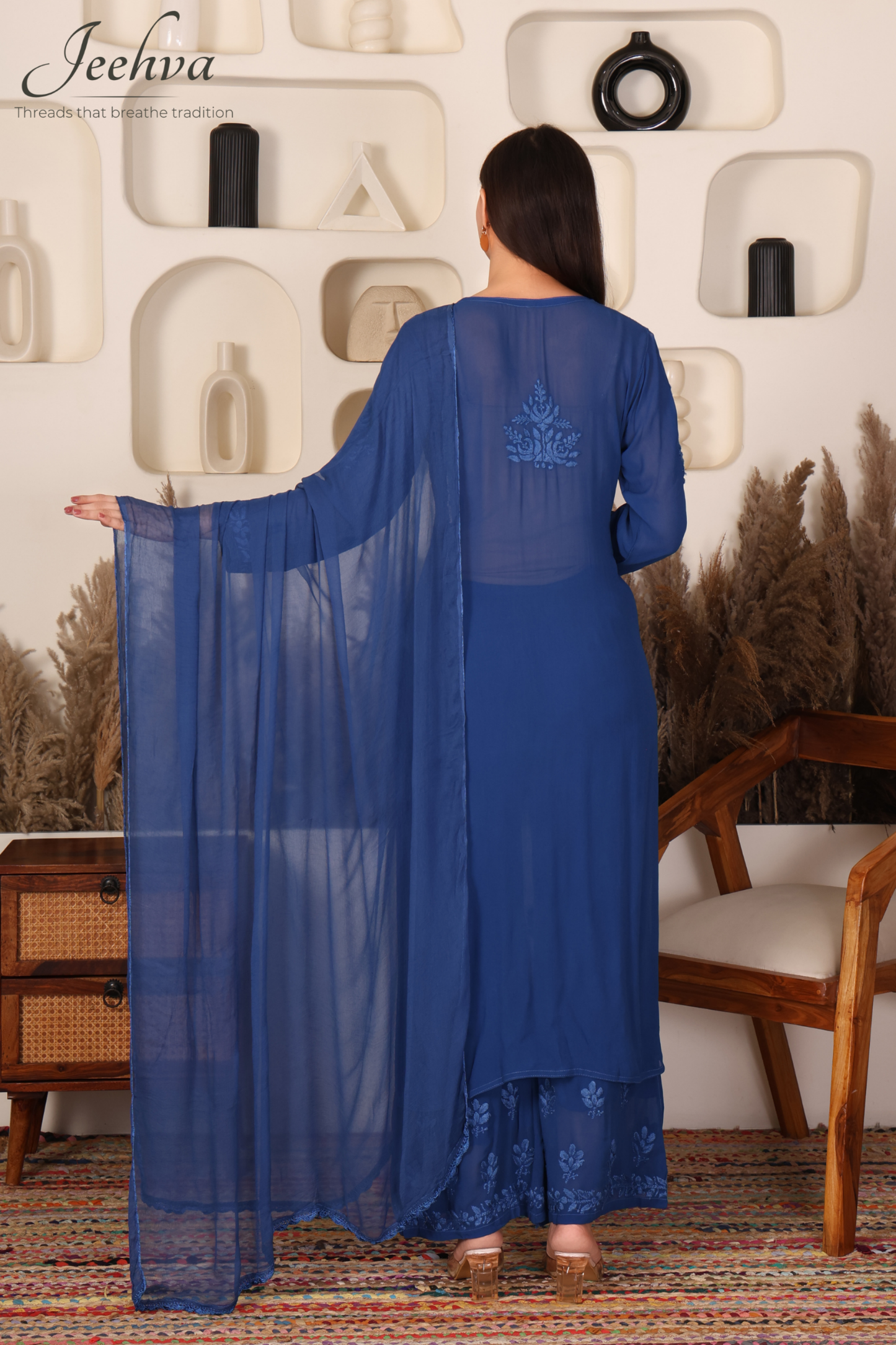Viscose Kurta-Palazzo Set with Dupatta
