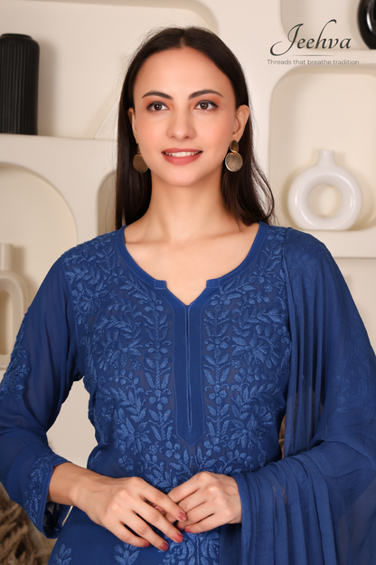 Viscose Kurta-Palazzo Set with Dupatta