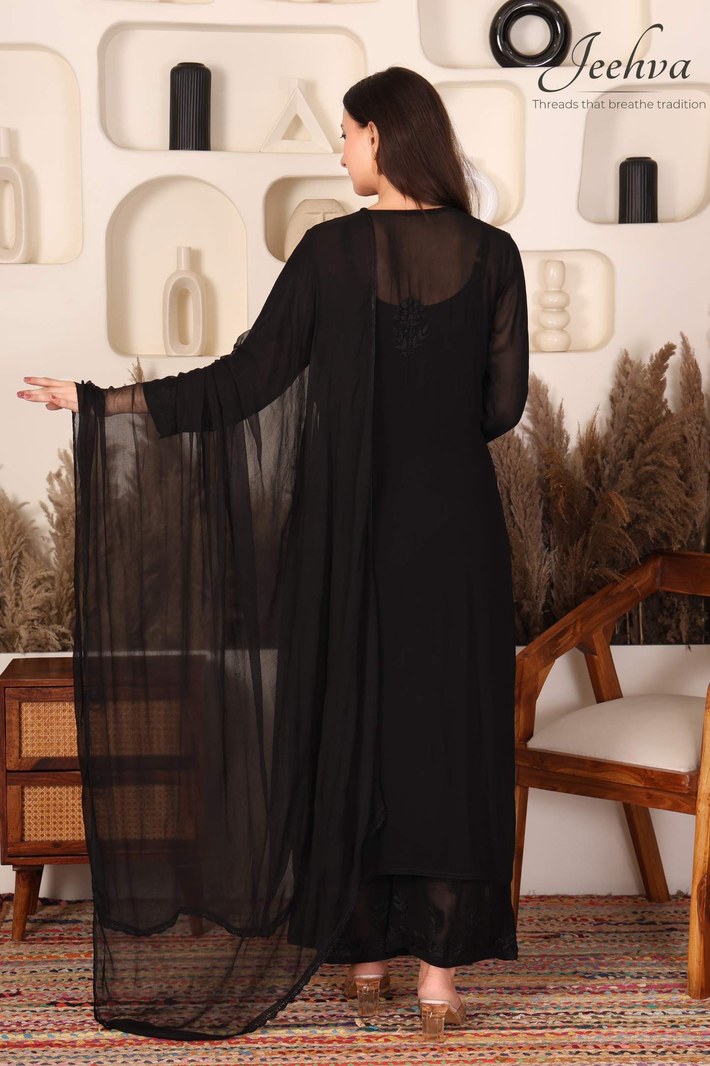 Viscose Kurta-Palazzo Set with Dupatta
