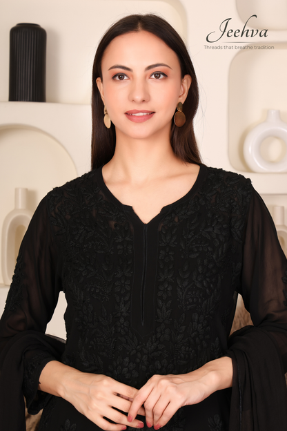 Viscose Kurta-Palazzo Set with Dupatta