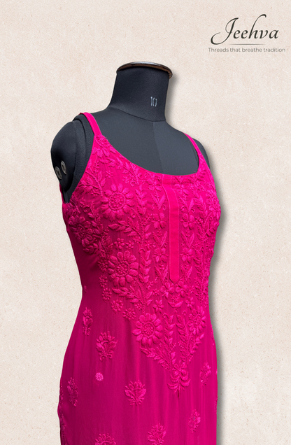 Viscose Chikankari Adjustable Strap Kurti – Breezy Elegance