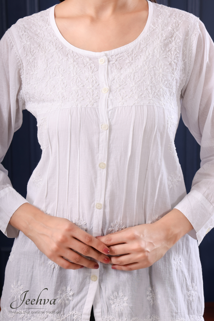 Cotton Chikankari Shirt – Timeless Everyday Elegance