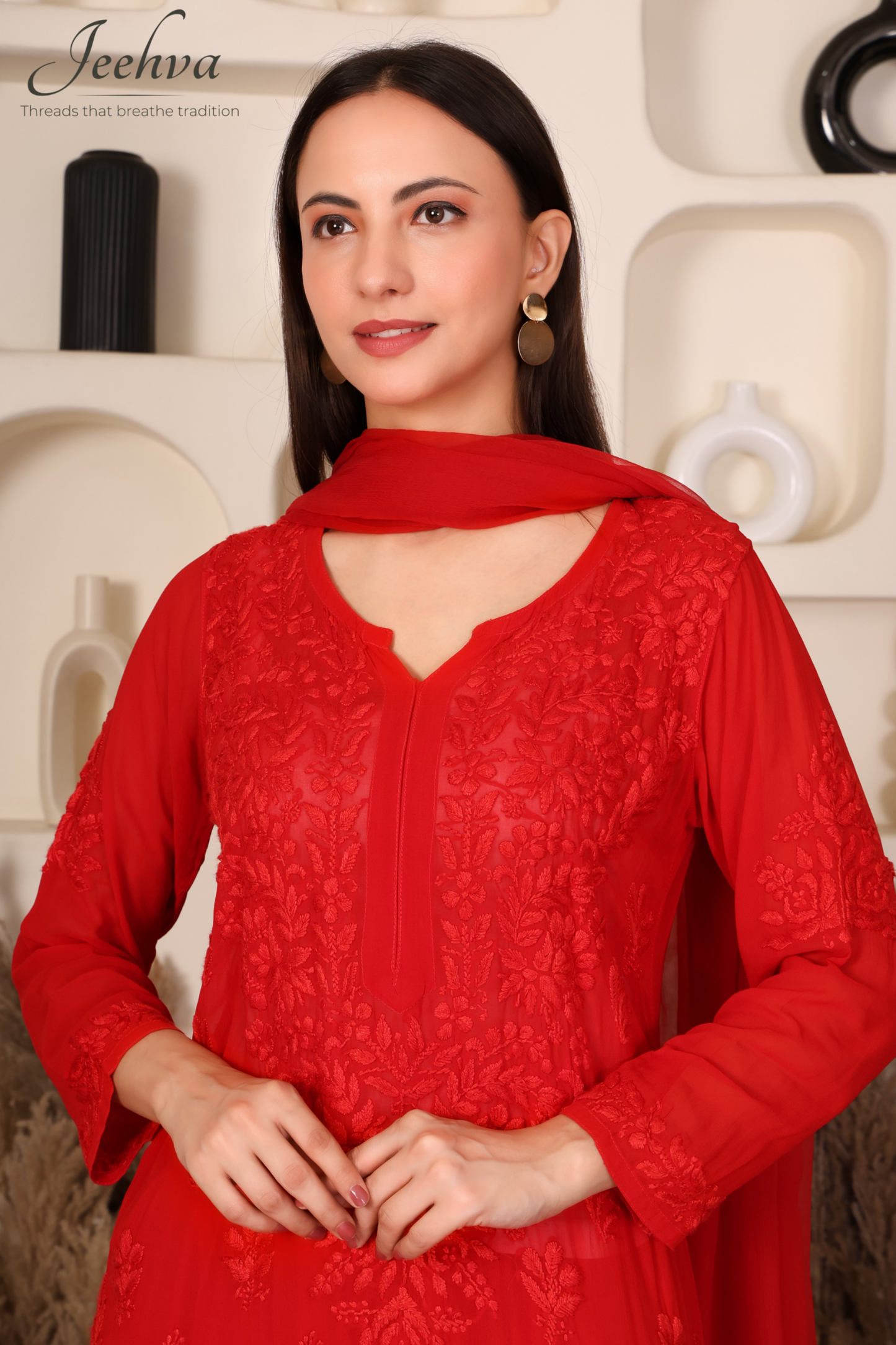 Viscose Kurta-Palazzo Set with Dupatta