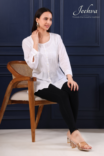 Cotton Chikankari Shirt – Timeless Everyday Elegance