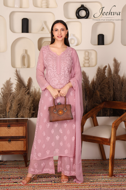 Viscose Kurta-Palazzo Set with Dupatta