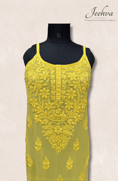 Viscose Chikankari Adjustable Strap Kurti – Breezy Elegance
