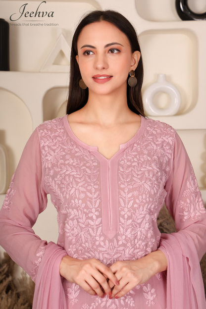Viscose Kurta-Palazzo Set with Dupatta