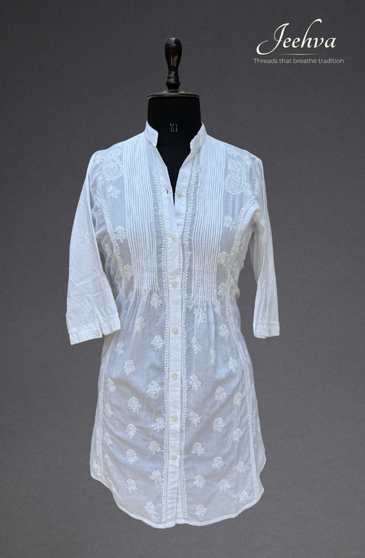 Cotton Shirt Style Mid length Kurti